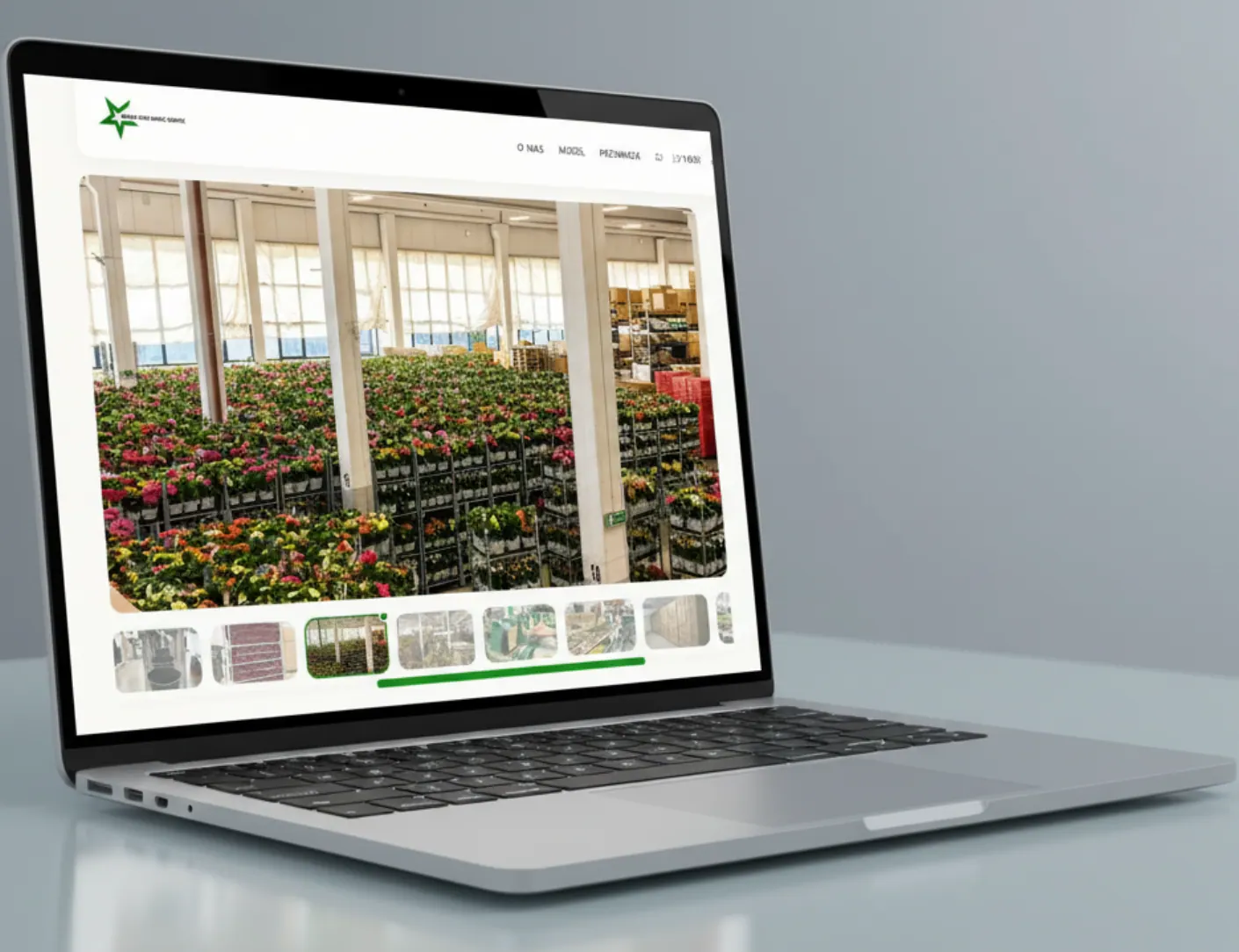 Green Star, widok strony z galerią produktów floral w środowisku operacyjnym